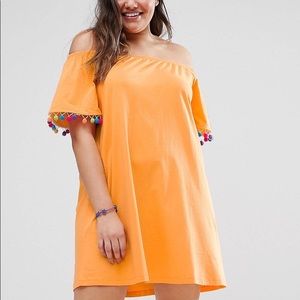 Off the shoulder Pom Pom dress